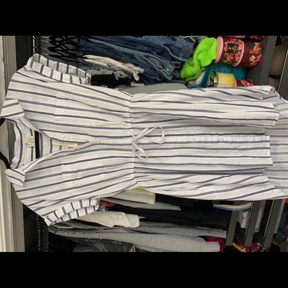 Cute Blue Striped Summer Dress